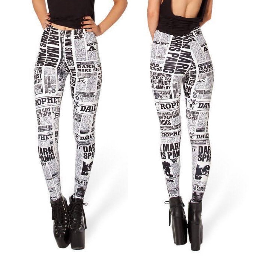 BLACKMILK Limited Edition Daily Prophet Harry Potter High Waist Leggings - Picture 2 of 8